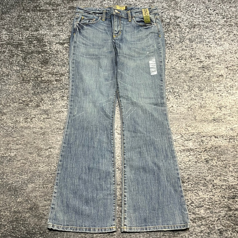 NEW Old Navy Jeans Womens 10 (32x32) Blue Low Waist Stretch Bootcut Vintage Y2K